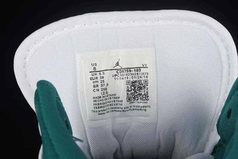 All categories Air Jordan Jordan series basketball shoes Air Jordan 1 Mid Differentiated versions Air Jordan 1 Mid "Mystic Green" AJ1 Joe 1 Mystic Green mid-top basketball shoes CD6859-103